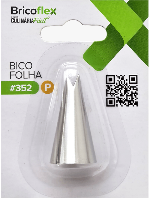 Bico para Confeitar Folha Pequeno em Inox 304 - Bricoflex
