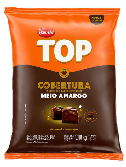 CHOCOLATE COBERTURA EM GOTAS MEIO AMARGO TOP 1.01KG HARALD