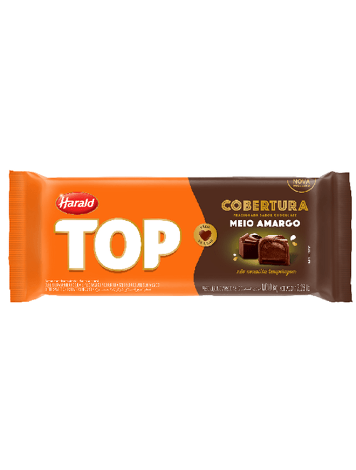 COBERTURA DE CHOCOLATE MEIO AMARGO EM BARRA TOP 1,01KG HARALD