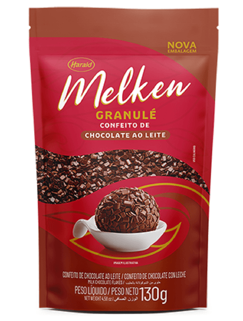 CHOCOLATE AO LEITE GRANULADO MELKEN GRANULE 130G HARALD