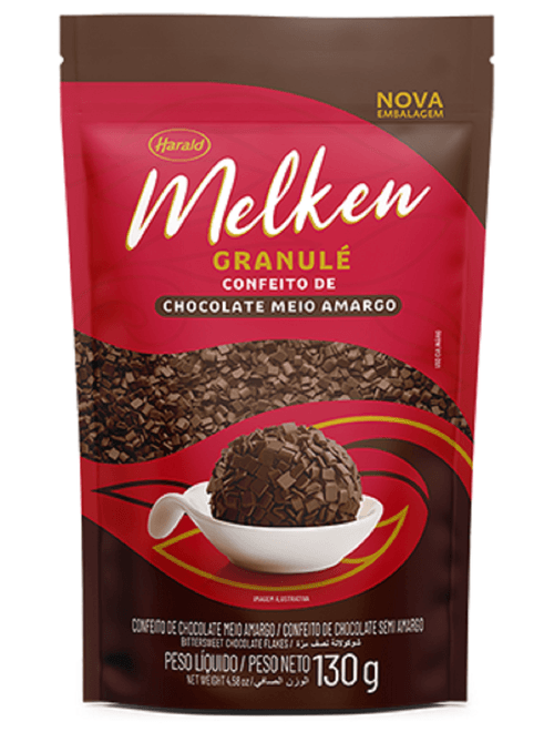 CHOCOLATE MEIO AMARGO GRANULADO MELKEN GRANULE 130G HARALD