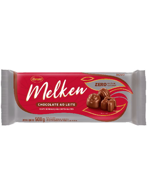 CHOCOLATE EM BARRA AO LEITE ZERO MELKEN 500G HARALD