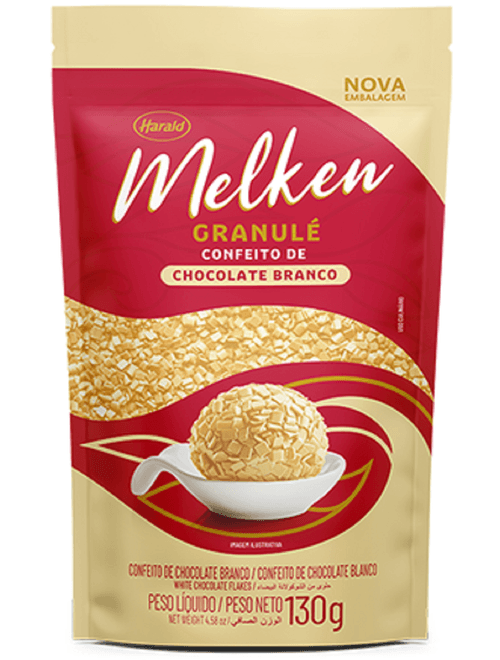 CHOCOLATE GRANULADO BRANCO GRANULE MELKEN 130G HARALD
