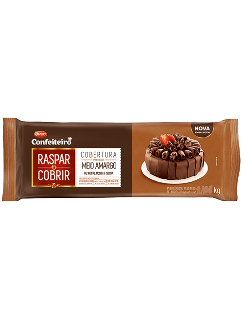 CHOCOLATE PARA COBERTURA MEIO AMARGO RASPAR 5KG HARALD