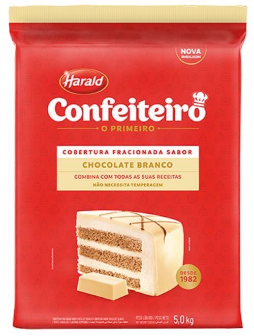 CHOCOLATE BRANCO FRACIONADO PARA COBERTURA 5KG HARALD