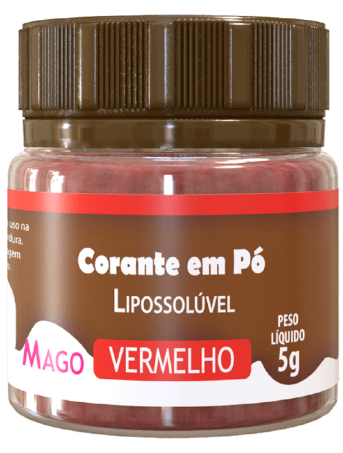 CORANTE EM PO LIPOSSOLUVEL PARA CHOCOLATE VERMELHO 5G MAGO