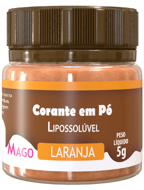 CORANTE EM PO LIPOSSOLUVEL PARA CHOCOLATE LARANJA 5G MAGO