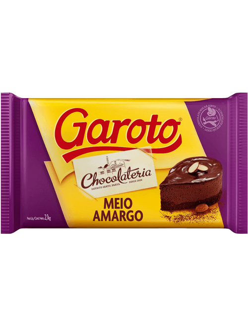 CHOCOLATE COBERTURA MEIO AMARGO 2,1KG GAROTO