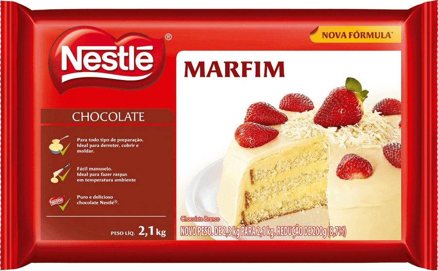 Chocolate Branco Marfim para Cobertura 2,1Kg - Nestle - Doces Vaz