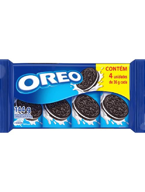 BISCOITO OREO SABOR CHOCOLATE COM RECHEIO SABOR BAUNILHA 144G