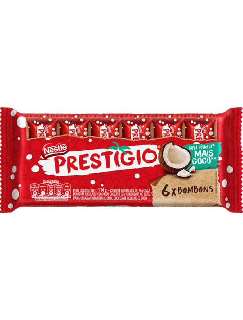 PRESTIGIO BOMBOM CONTEM 6 UNIDADES DE 19G CADA