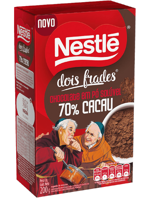 CHOCOLATE EM PO SOLUVEL 200G DOIS FRADES 70% CACAU