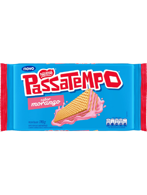 BISCOITO PASSATEMPO WAFER RECHEADO SABOR MORANGO 110G NESTLE