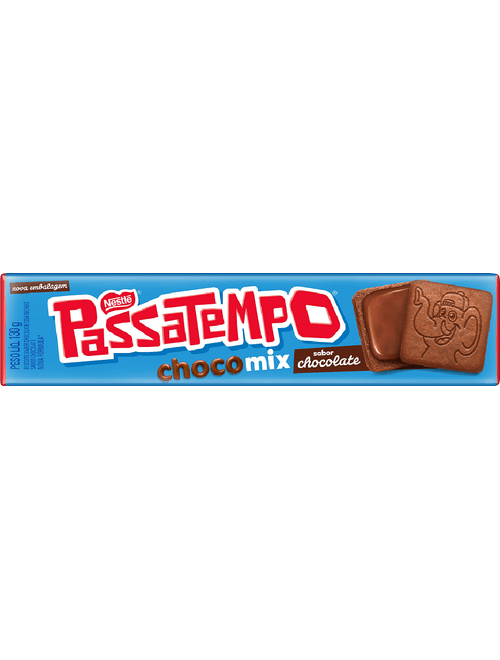 BISCOITO PASSATEMPO CHOCOMIX RECHEADO SABOR CHOCOLATE 130G