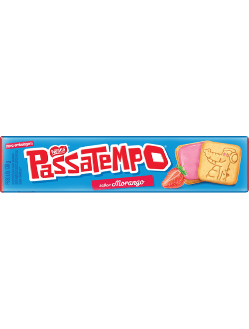 BISCOITO PASSATEMPO RECHEADO MORANGO 130G NESTLE