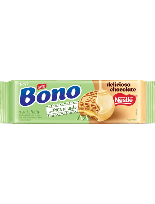 BISCOITO BONO RECHEADO TORTA DE LIMAO COBERTO COM CHOCOLATE BRANCO 109G NESTLE
