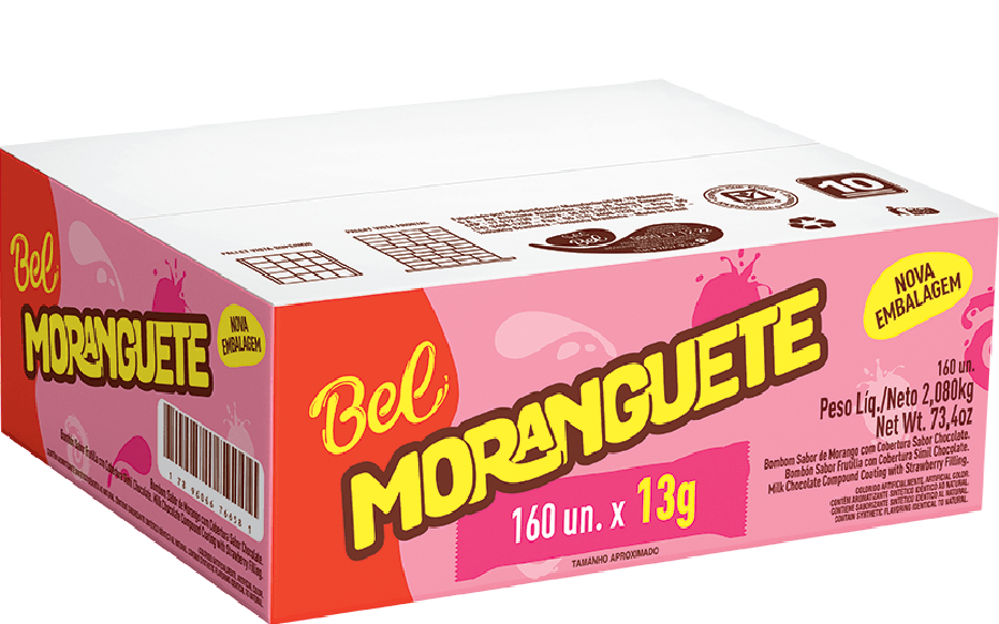 CHOCOLATE MORANGUETE CONTEM 160 UNIDADES DE 13G CADA BEL - Doces Vaz