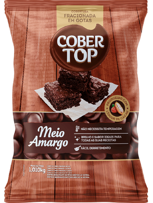 CHOCOLATE COBERTURA COBERTOP MEIO AMARGO 1,010KG