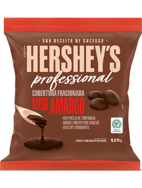 CHOCOLATE COBERTURA FRACIONADA MEIO AMARGO HERSHEY'S 1,01 KG