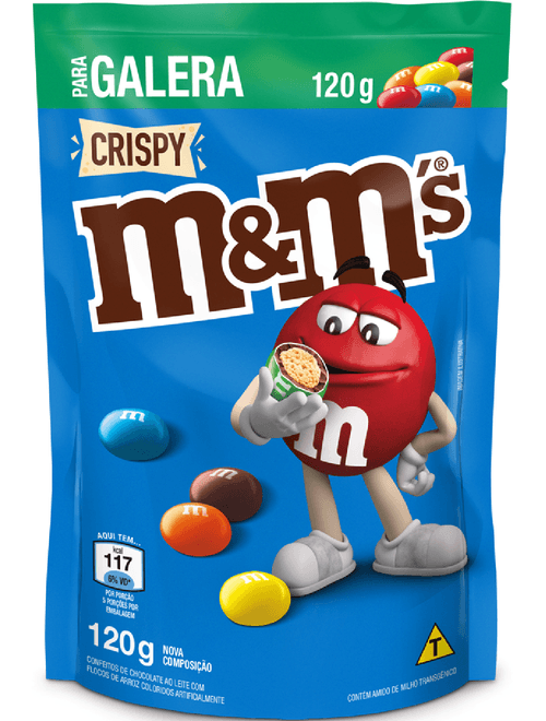 M&M'S CRISPY CONFEITOS DE CHOCOLATE AO LEITE COM FLOCOS DE ARROZ 148G