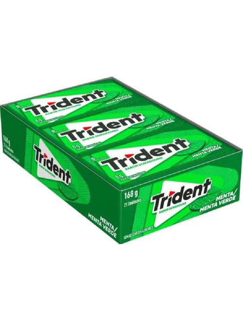 GOMA DE MASCAR TRIDENT SABOR MENTA COM 21 UNIDADES
