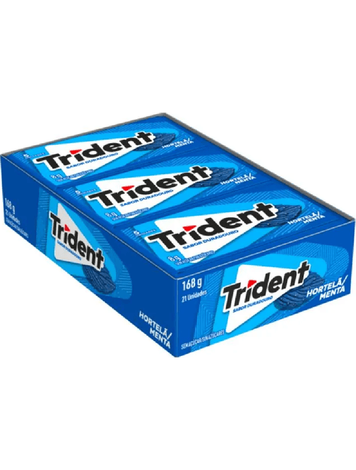 GOMA DE MASCAR TRIDENT SABOR HORTELA COM 21 UNIDADES