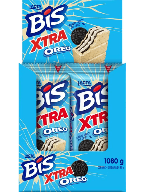 CHOCOLATE BIS XTRA OREO COM 24 UNIDADES DE 45G CADA