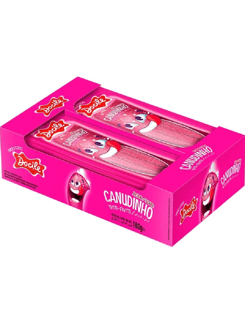 BALA COLORIDA 180G CANUDINHO TUTTI-FRUTTI CITRICO CONTEM 12 UNIDADES DE 15G CADA