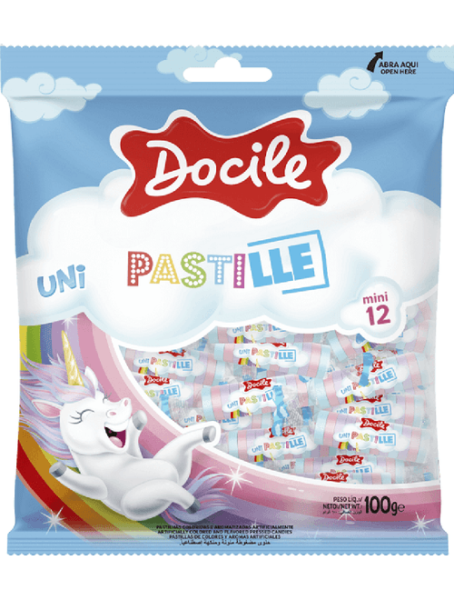 PASTILHAS DE FRUTAS COLORIDAS 100G CONTEM 18 UNIDADES COM 12 MINI PASTILHAS