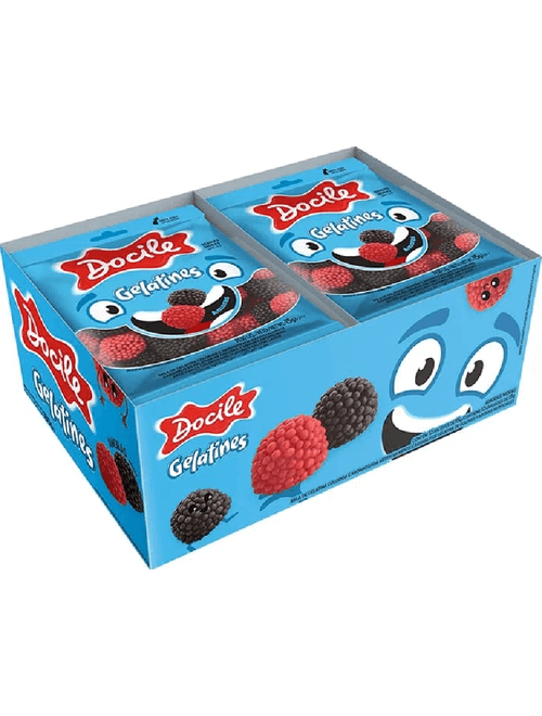 BALA DE GELATINA COLORIDA AMORA CONTEM 12 PACOTES DE 15G CADA