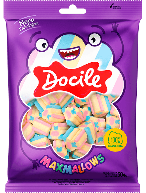 MARSHMALLOW COLORIDO URSINHO BAUNILHA 250G DOCILE