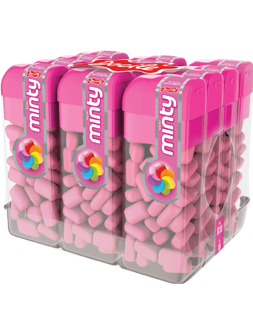 PASTILHA MINI MINTY SABOR TUTTI FRUTTI  CONTEM 12 UNIDADES DE 14G CADA