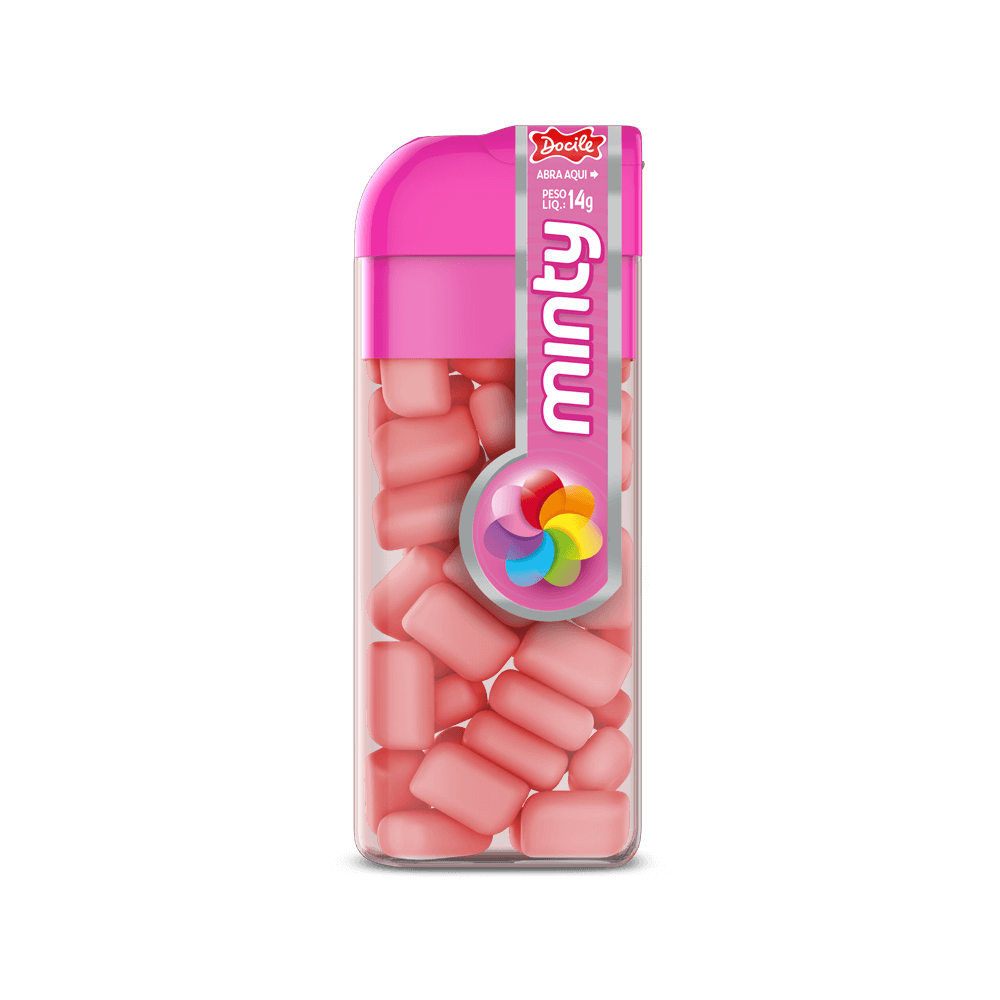 PASTILHA MINI MINTY SABOR TUTTI FRUTTI CONTEM 12 UNIDADES DE 14G