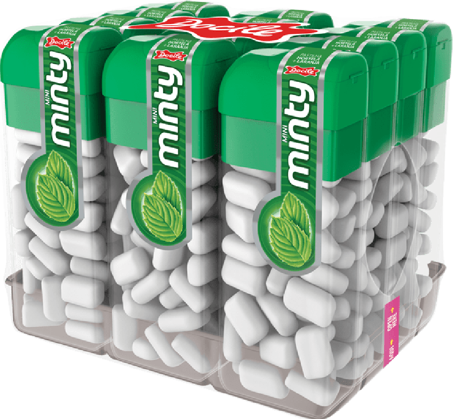 PASTILHA MINI MINTY SABOR HORTELA CONTEM 12 UNIDADES DE 14G CADA