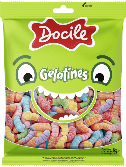 BALA DE GELATINA COBRINHAS CITRICAS 1KG DOCILE