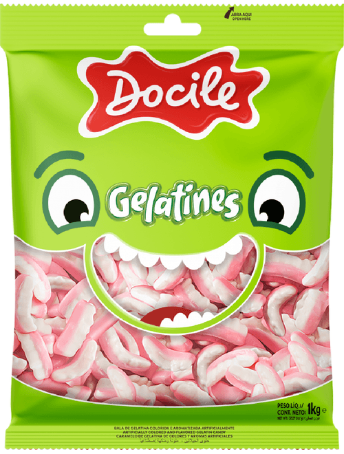 BALA DE GELATINA DENTES DE VAMPIRO 1KG DOCILE