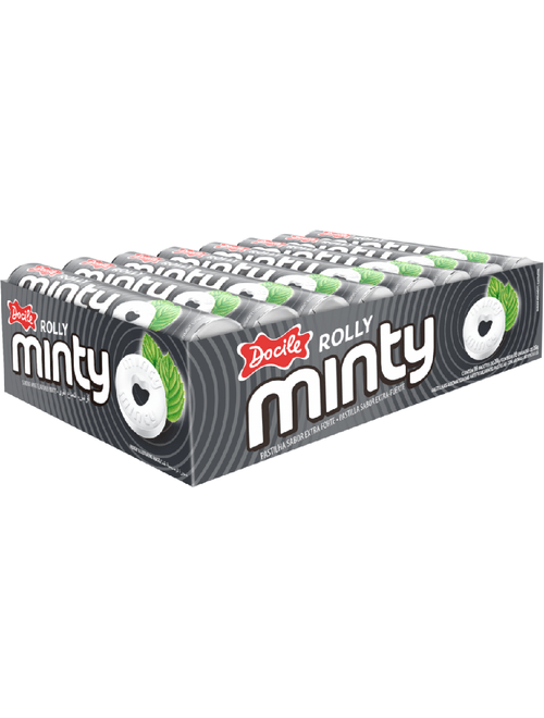 PASTILHA ROLLY MINTY 464G SABOR EXTRA FORTE CONTEM 16 PACOTES DE 29G CADA