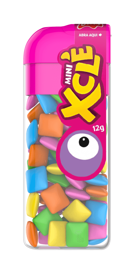 GOMA DE MASCAR MINI XCLE TUTTI FRUTTI CONTEM 12 UNIDADES DE 12G