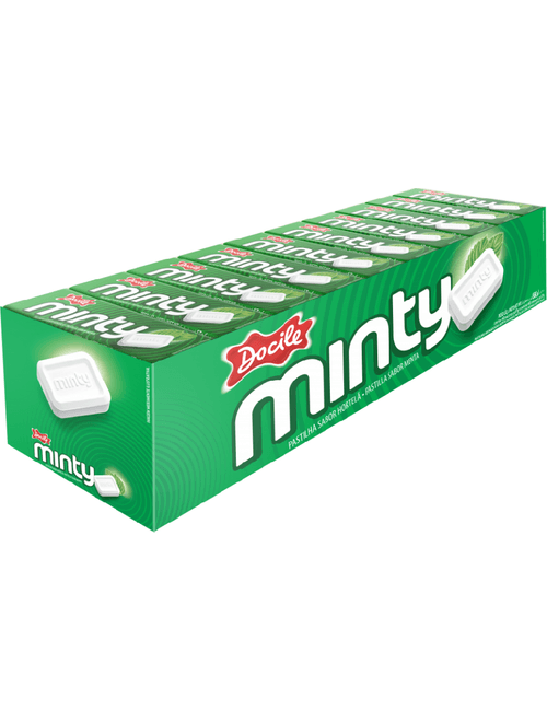 PASTILHA MINTY SABOR HORTELA CONTEM 40 PACOTES DE 17G CADA DOCILE