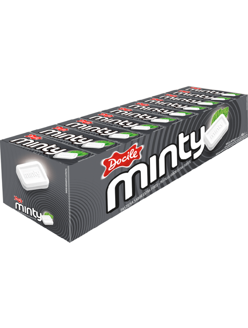 PASTILHA MINTY SABOR EXTRA FORTE CONTEM 40 PACOTES DE 17G CADA DOCILE