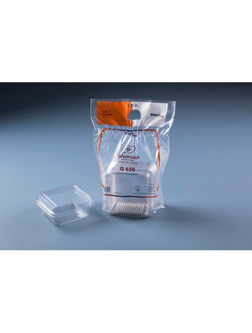 G650 POTE PARA DOCE QUADRADO 200ML PACOTE C/10 UNIDADES GALVANOTEK