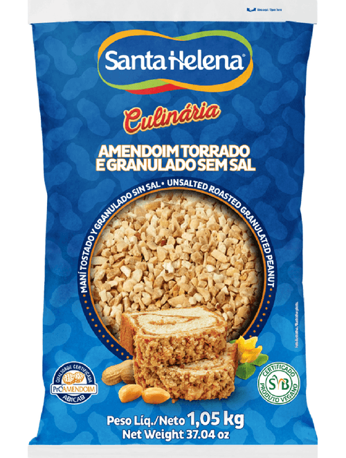 AMENDOIM TORRADO E GRANULADO SEM SAL 1,05 SANTA HELENA