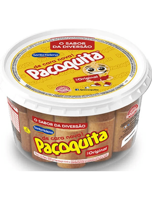 DOCE DE AMENDOIM PACOQUITA DESEMBALADA POTE 550G CONTEM 25 UNIDADES DE 20G CADA SANTA HELENA