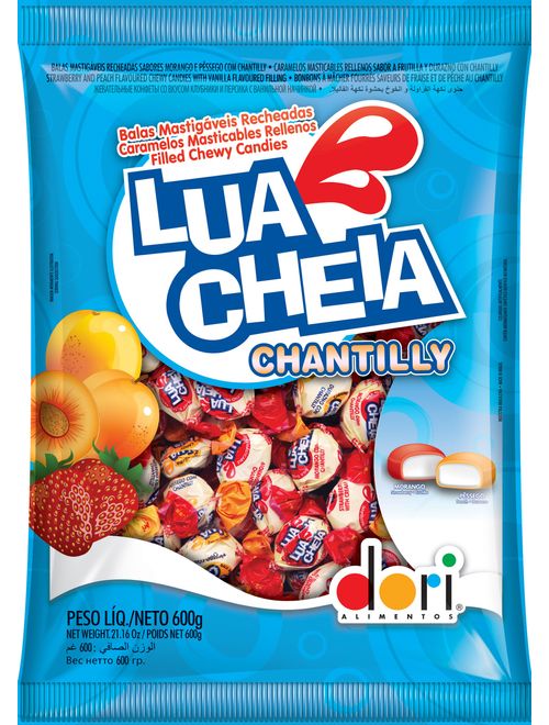BALA MASTIGAVEL LUA CHEIA RECHEADA 600G DORI