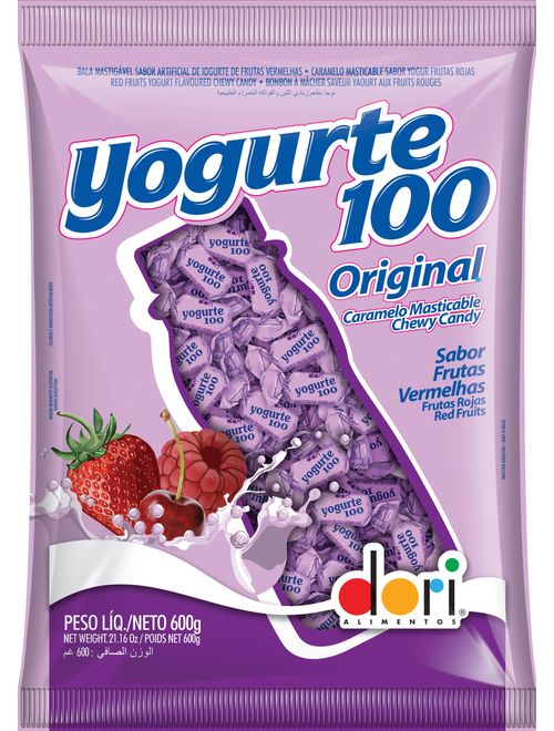 BALA MASTIGAVEL YOGURTE 100 ORIGINAL SABOR FRUTAS VERMELHAS 600G DORI