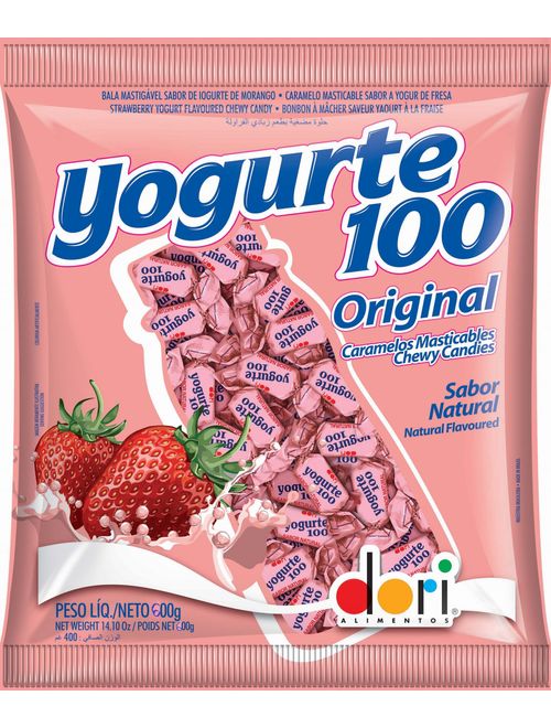 BALA MASTIGAVEL YOGURTE 100 ORIGINAL 600G DORI