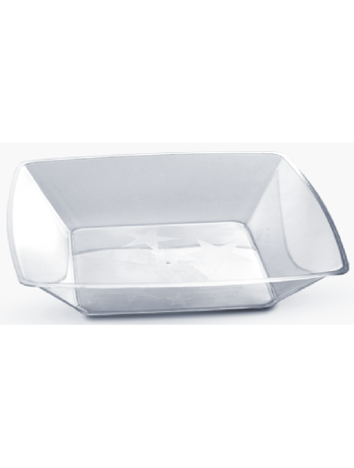 PRATO QUADRADO 17CM MEDIO CRISTAL PACOTE COM 10 UNIDADES PLASTILANIA