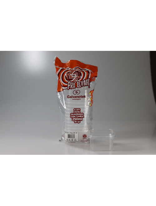 G377 POTE QUADRADO COM 10- 250 ML - DIMENSAO INT.: 78X78X50MM GALVANOTEK