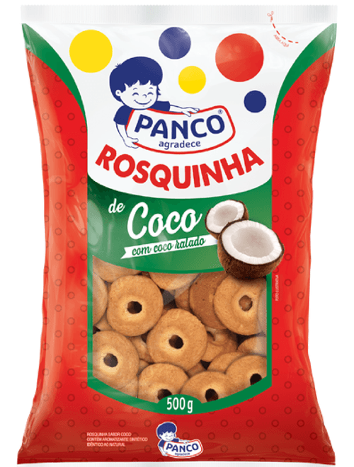 BISCOITO ROSCA 500G SABOR COCO PANCO
