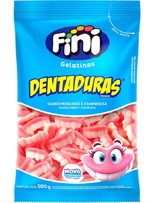 BALA FINI 500G DENTADURAS MORANGO